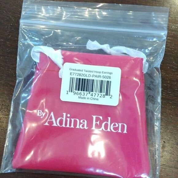 Adina Eden Graduated Twist Hoop Earrings - Picture 5 of 6